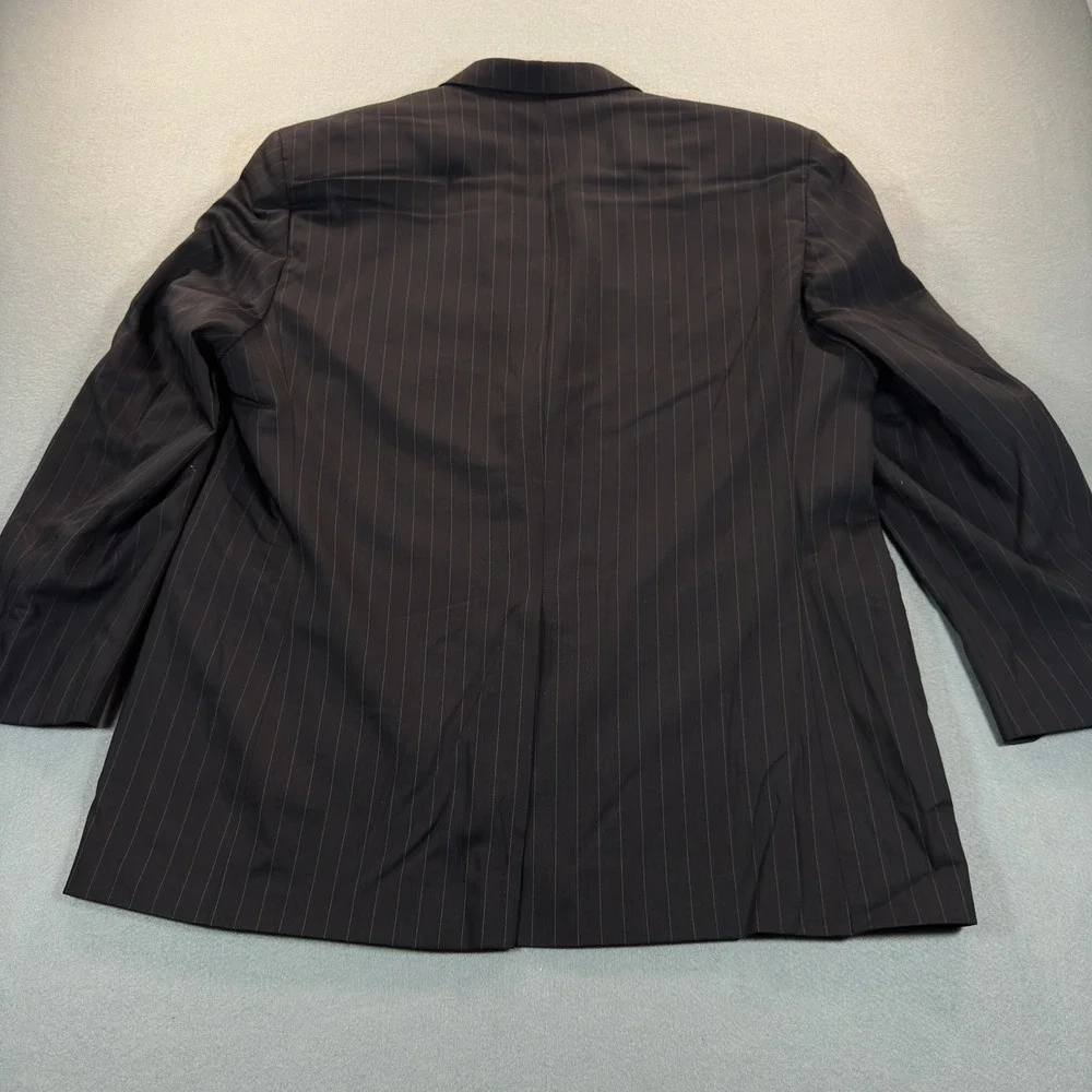 Lauren Ralph Lauren Mens 46R Wool Blazer Navy Blue Pinstripe Sport Coat Jacket